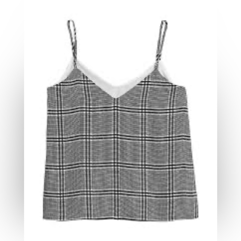 Banana Republic Monochrome Checkered Blouse